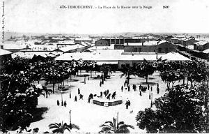 AIN-TEMOUCHENT - PLACE DE LA MAIRIE SOUS LA NEIGE - 1907